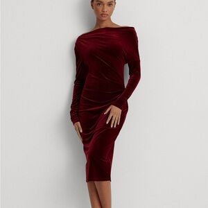 Ralph Lauren Women’s Drop Shoulder Velvet Dress